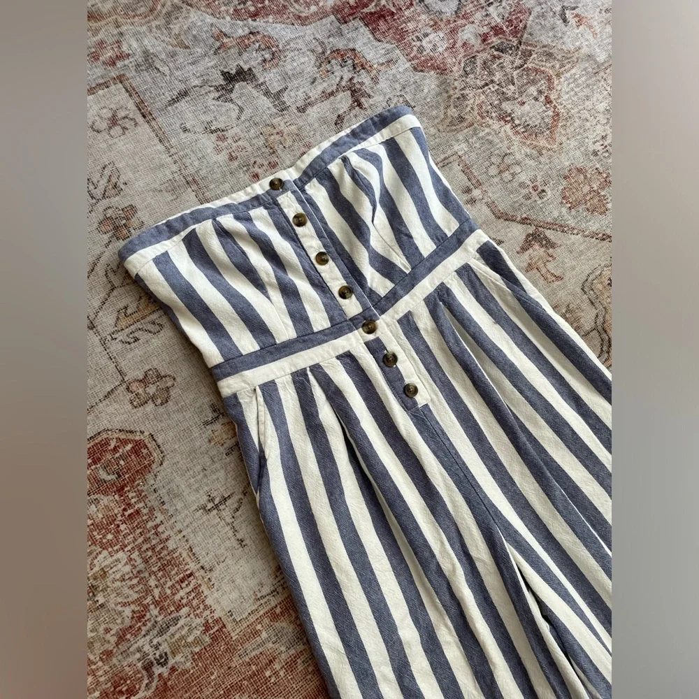American Eagle striped strapless jumpsuit - Picture 4 of 8